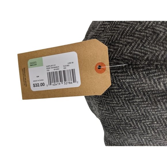 NEW Dockers Gray Herringbone Scally Newsboy Golfer Cap Earflap Ivy Size Small - Picture 10 of 13